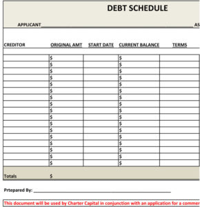 Debt Schedule 1 1